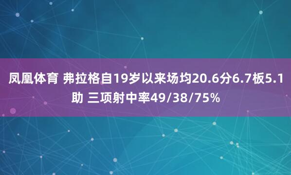 凤凰体育 弗拉格自19岁以来场均20.6分6.7板5.1助 三项射中率49/38/75%