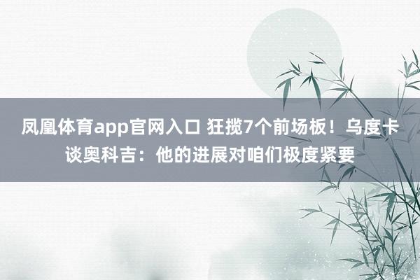 凤凰体育app官网入口 狂揽7个前场板！乌度卡谈奥科吉：他的进展对咱们极度紧要