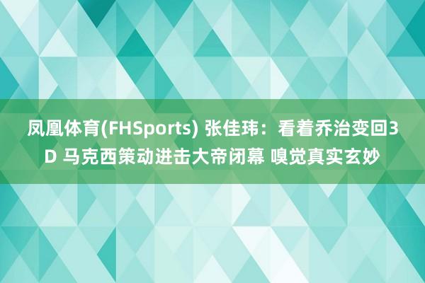 凤凰体育(FHSports) 张佳玮：看着乔治变回3D 马克西策动进击大帝闭幕 嗅觉真实玄妙