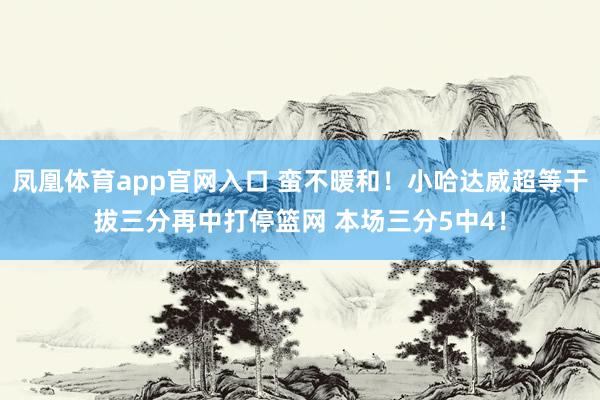 凤凰体育app官网入口 蛮不暖和！小哈达威超等干拔三分再中打停篮网 本场三分5中4！