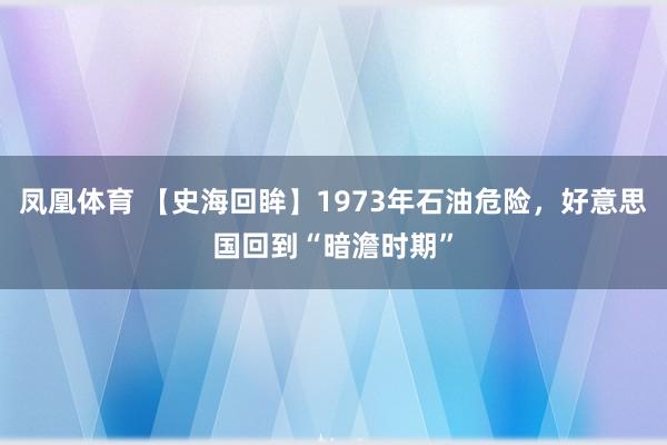 凤凰体育 【史海回眸】1973年石油危险，好意思国回到“暗澹时期”