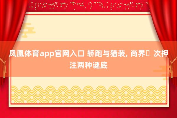 凤凰体育app官网入口 轿跑与猎装, 尚界⼀次押注两种谜底