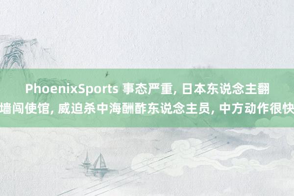 PhoenixSports 事态严重, 日本东说念主翻墙闯使馆, 威迫杀中海酬酢东说念主员, 中方动作很快