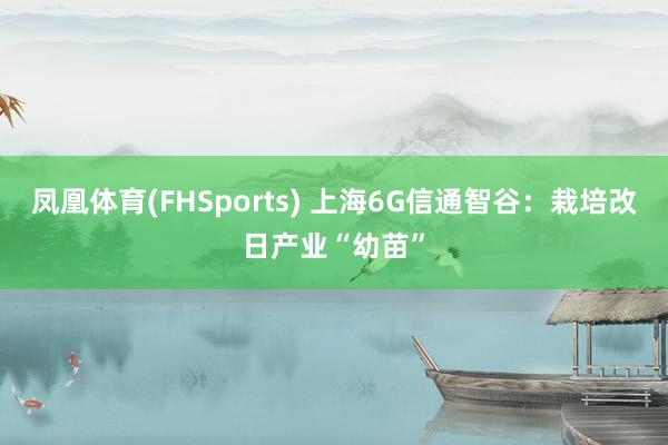 凤凰体育(FHSports) 上海6G信通智谷：栽培改日产业“幼苗”