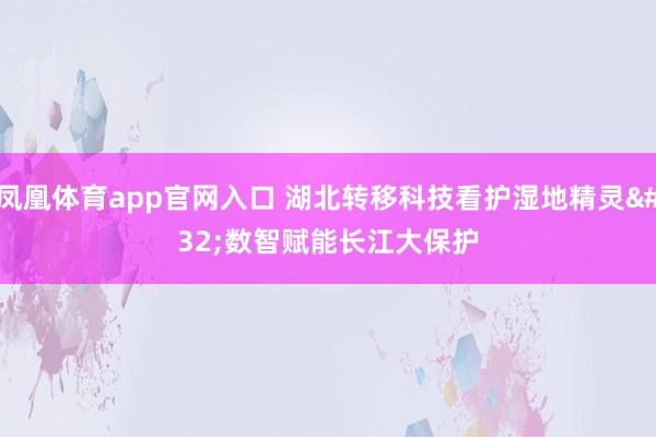 凤凰体育app官网入口 湖北转移科技看护湿地精灵 数智赋能长江大保护