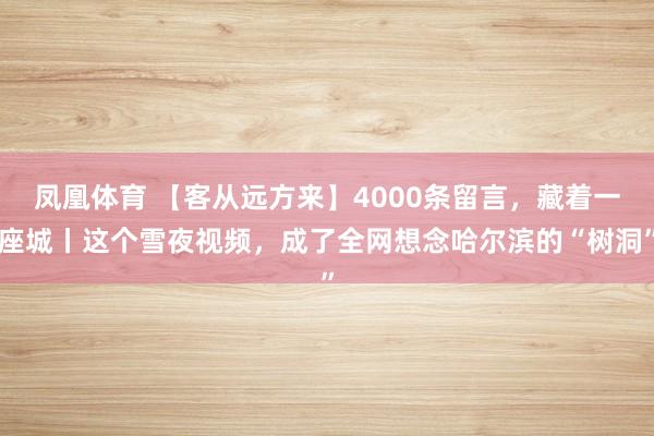 凤凰体育 【客从远方来】4000条留言，藏着一座城丨这个雪夜视频，成了全网想念哈尔滨的“树洞”
