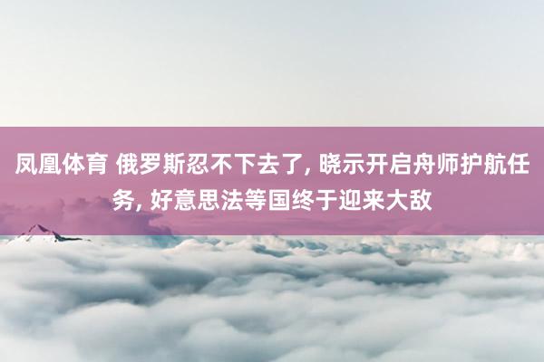 凤凰体育 俄罗斯忍不下去了, 晓示开启舟师护航任务, 好意思法等国终于迎来大敌
