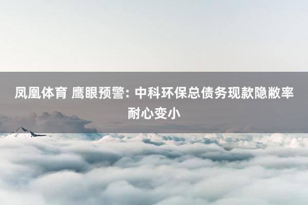 凤凰体育 鹰眼预警: 中科环保总债务现款隐敝率耐心变小