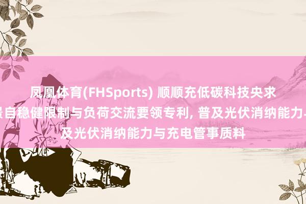 凤凰体育(FHSports) 顺顺充低碳科技央求光储充电多场景自稳健限制与负荷交流要领专利, 普及光伏消纳能力与充电管事质料
