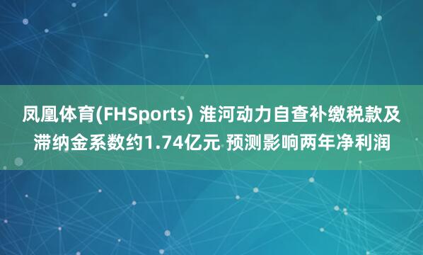 凤凰体育(FHSports) 淮河动力自查补缴税款及滞纳金系数约1.74亿元 预测影响两年净利润