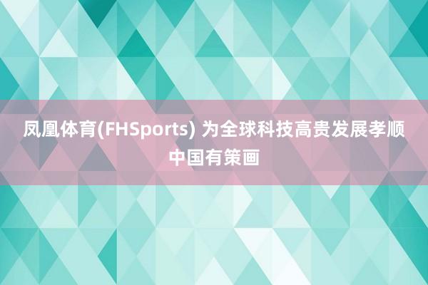 凤凰体育(FHSports) 为全球科技高贵发展孝顺中国有策画