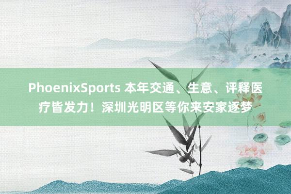 PhoenixSports 本年交通、生意、评释医疗皆发力！深圳光明区等你来安家逐梦