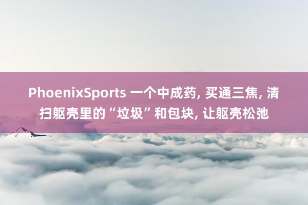 PhoenixSports 一个中成药, 买通三焦, 清扫躯壳里的“垃圾”和包块, 让躯壳松弛