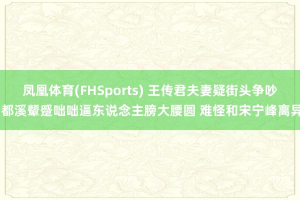 凤凰体育(FHSports) 王传君夫妻疑街头争吵 都溪颦蹙咄咄逼东说念主膀大腰圆 难怪和宋宁峰离异