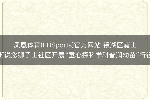 凤凰体育(FHSports)官方网站 镜湖区赭山街说念狮子山社区开展“童心探科学科普润幼苗”行径