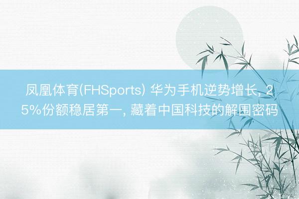 凤凰体育(FHSports) 华为手机逆势增长， 25%份额稳居第一， 藏着中国科技的解围密码