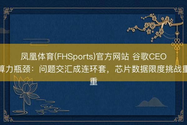凤凰体育(FHSports)官方网站 谷歌CEO谈算力瓶颈：问题交汇成连环套，芯片数据限度挑战重重