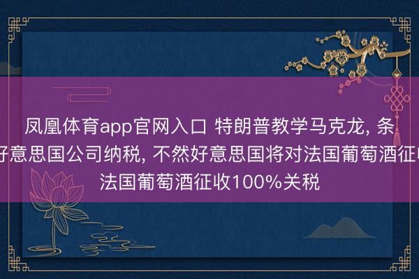 凤凰体育app官网入口 特朗普教学马克龙， 条件其不要对好意思国公司纳税， 不然好意思国将对法国葡萄酒征收100%关税